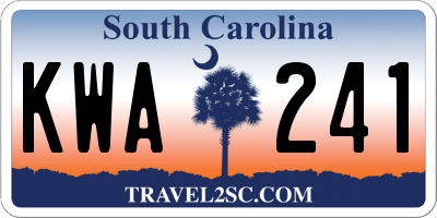 SC license plate KWA241
