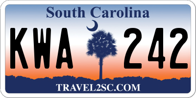 SC license plate KWA242