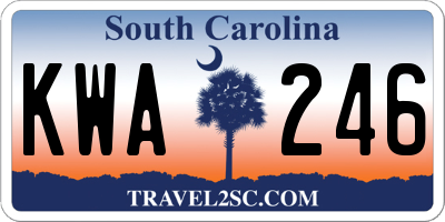 SC license plate KWA246