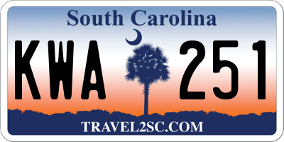 SC license plate KWA251