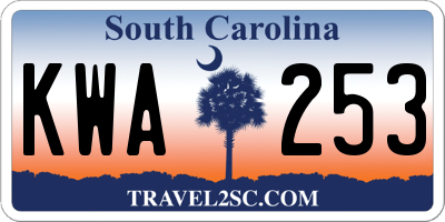 SC license plate KWA253