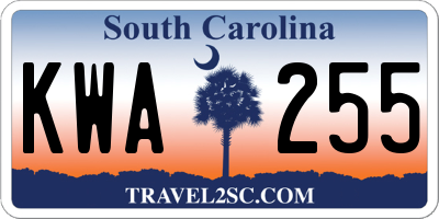 SC license plate KWA255