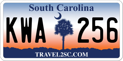 SC license plate KWA256