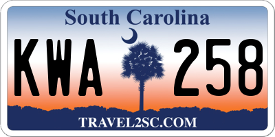 SC license plate KWA258
