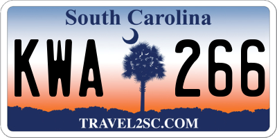 SC license plate KWA266