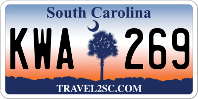 SC license plate KWA269