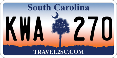 SC license plate KWA270