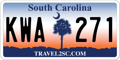 SC license plate KWA271