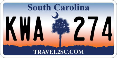 SC license plate KWA274