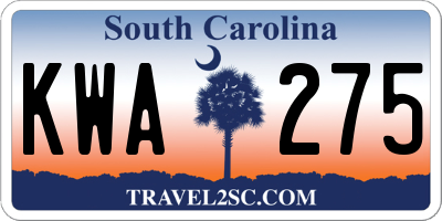 SC license plate KWA275