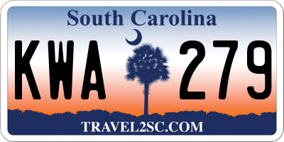 SC license plate KWA279