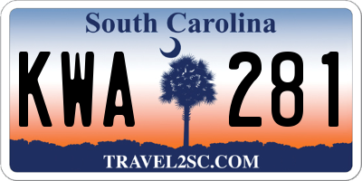 SC license plate KWA281