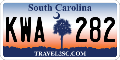 SC license plate KWA282