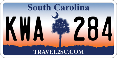SC license plate KWA284