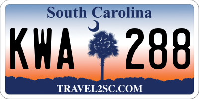 SC license plate KWA288