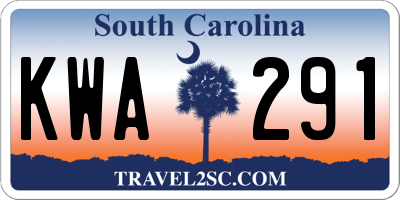 SC license plate KWA291