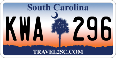 SC license plate KWA296