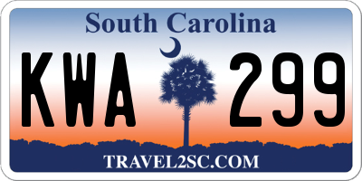SC license plate KWA299