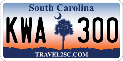 SC license plate KWA300