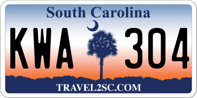 SC license plate KWA304