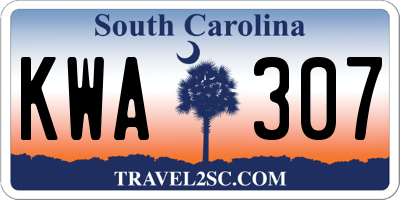 SC license plate KWA307