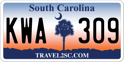 SC license plate KWA309