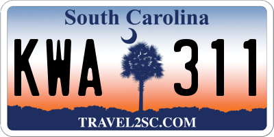 SC license plate KWA311
