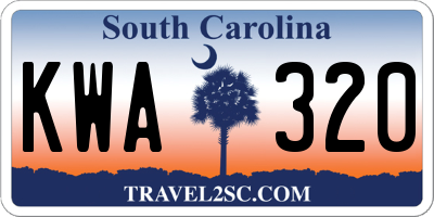 SC license plate KWA320