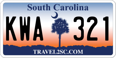 SC license plate KWA321