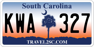 SC license plate KWA327