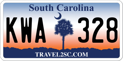 SC license plate KWA328