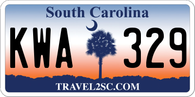 SC license plate KWA329