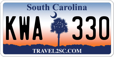 SC license plate KWA330