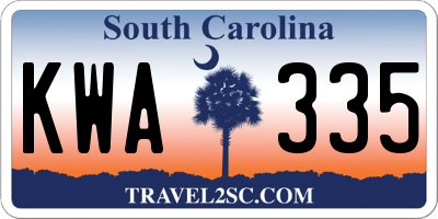 SC license plate KWA335