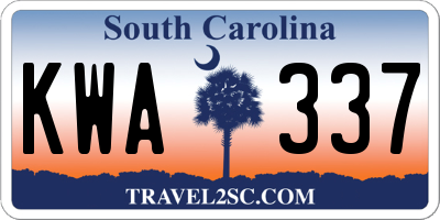SC license plate KWA337