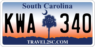 SC license plate KWA340