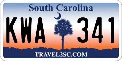 SC license plate KWA341