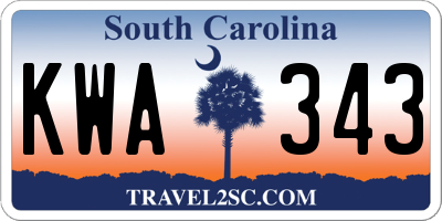 SC license plate KWA343
