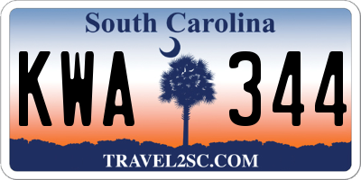SC license plate KWA344