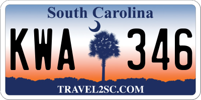 SC license plate KWA346