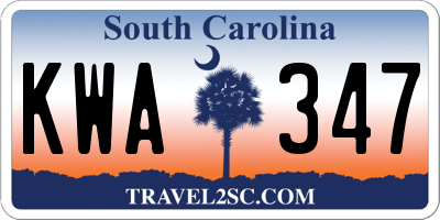 SC license plate KWA347
