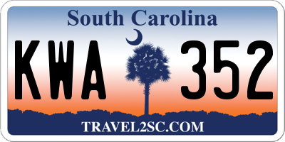 SC license plate KWA352