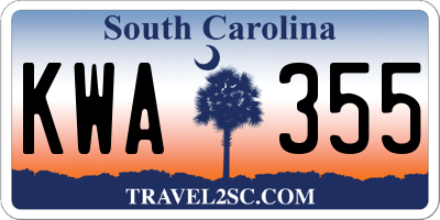SC license plate KWA355