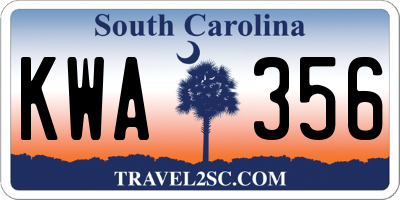SC license plate KWA356