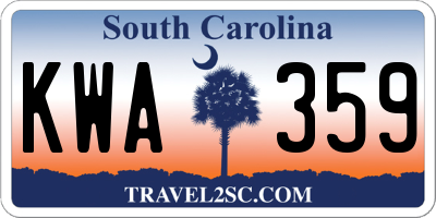 SC license plate KWA359