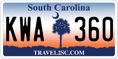 SC license plate KWA360