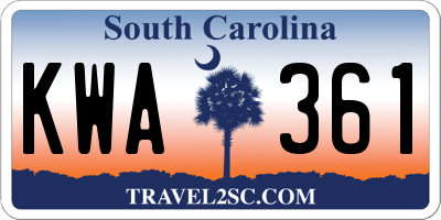 SC license plate KWA361