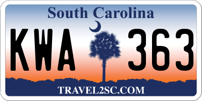 SC license plate KWA363