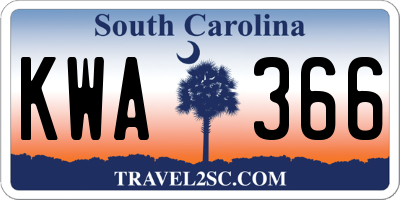 SC license plate KWA366