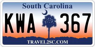 SC license plate KWA367